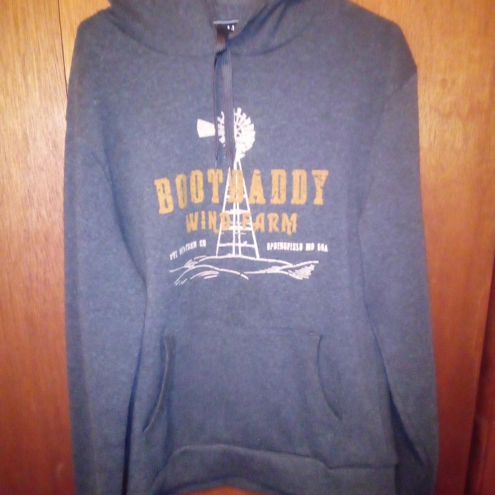 Gray Hoodie Sweater with Graphic Design and Hood